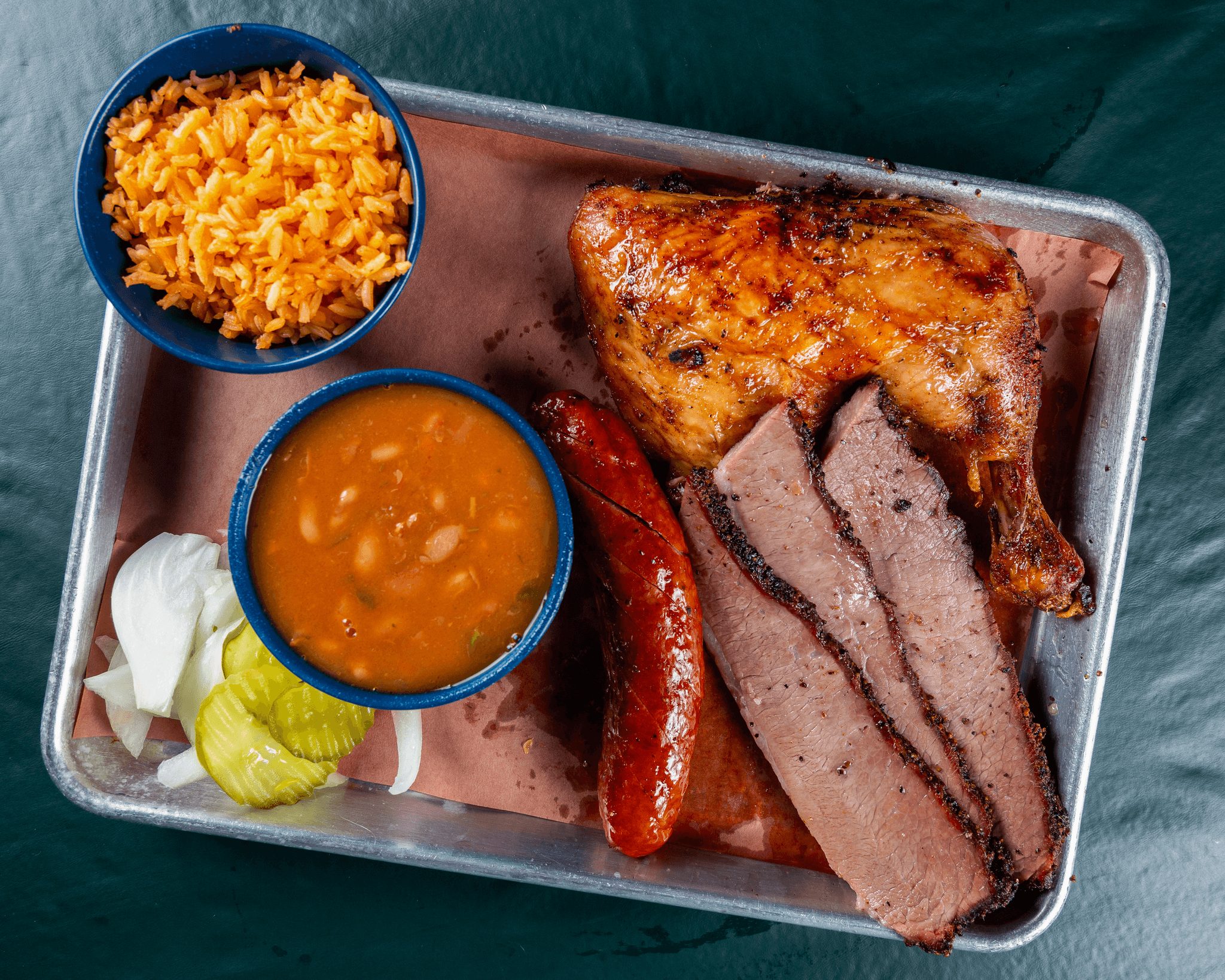 3 Meat Plate & 2 Sides.